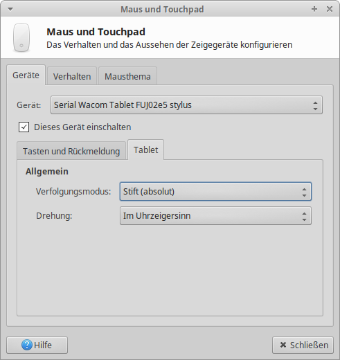 Wacom Hochformat