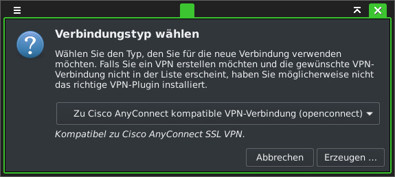 VPN Protokoll auswählen